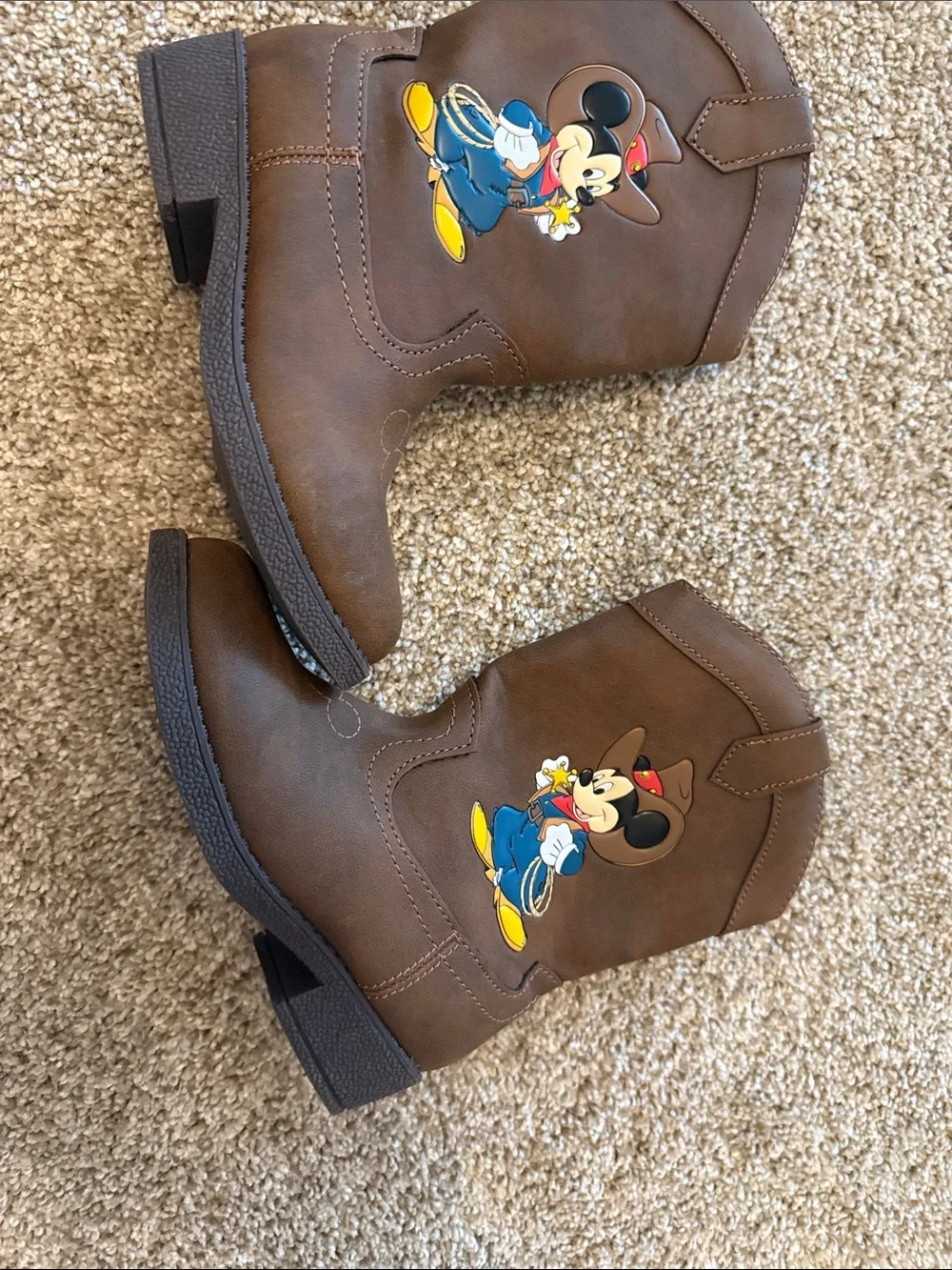 Disney Brown Cowboy Mickey Mouse Kids Boots